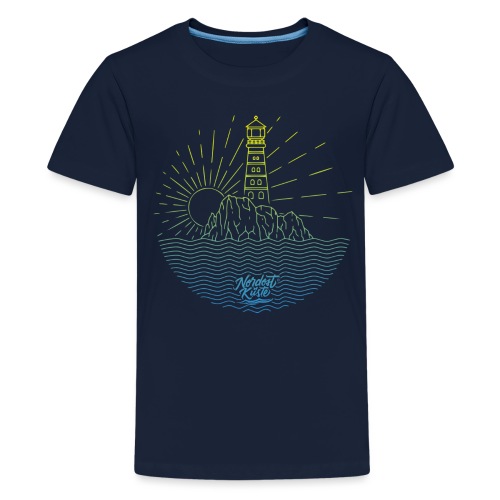 Leuchtturm mit Sonne am Meer - Teenager Premium T-Shirt
