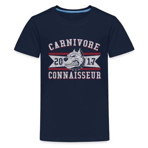 Bulldogge (Bulldog) Carnivore - Vintage College Sw - Teenager Premium T-Shirt