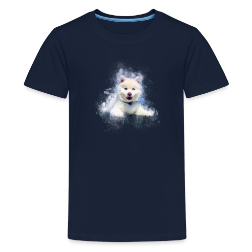 Siberian Husky White Lindo Cachorro -por- Wyll-Fryd - Camiseta premium adolescente
