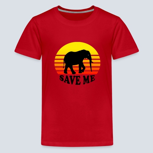 Elefant SAVE ME Schattenriss Sonne - Teenager Premium T-Shirt