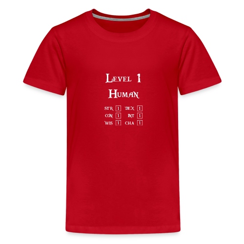 Level 1 Human - Wit - Teenager Premium T-shirt