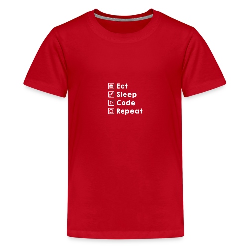 Eat Sleep Code Repeat light - Teenage Premium T-Shirt
