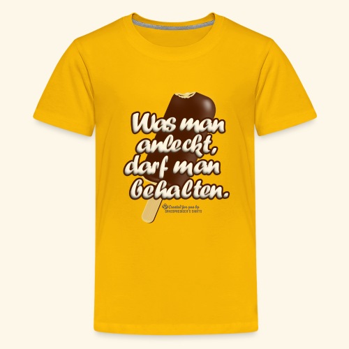 Sprüche T-Shirt Was man anleckt - Teenager Premium T-Shirt