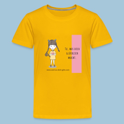 Spruch zur Motivation: Was dich glücklich macht - Teenager Premium T-Shirt