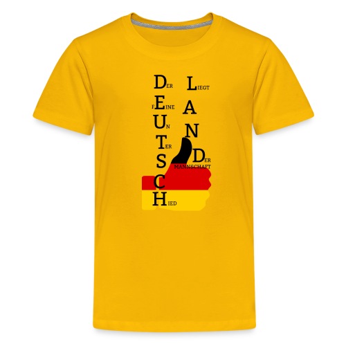Deutsche Flagge mit Daumen 2 (Exklusives Design) - Teenager Premium T-Shirt