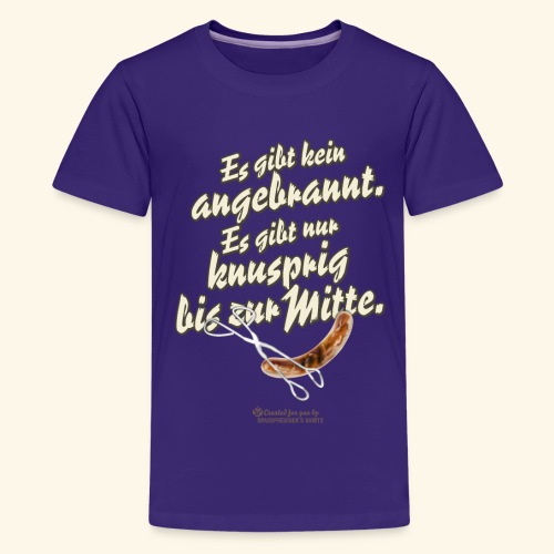 Grillen Spruch Angebrannt Knusprig - Teenager Premium T-Shirt