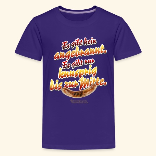 Grill T-Shirt Spruch Angebrannt und knusprig - Teenager Premium T-Shirt