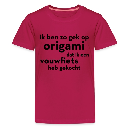 Origami - Vouwfiets - Teenager Premium T-shirt