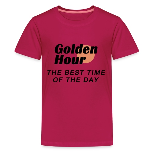 Golden Hour logo & slogan - Teenage Premium T-Shirt