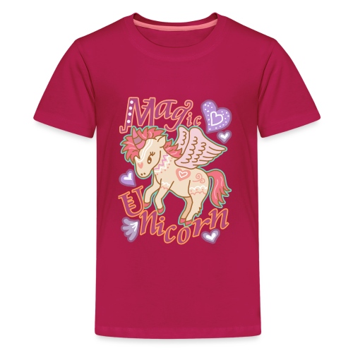 Sweet Magic Unicorn Design - Teenage Premium T-Shirt