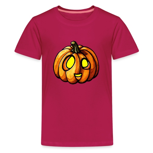 Pumpkin Halloween watercolor scribblesirii - Teenage Premium T-Shirt