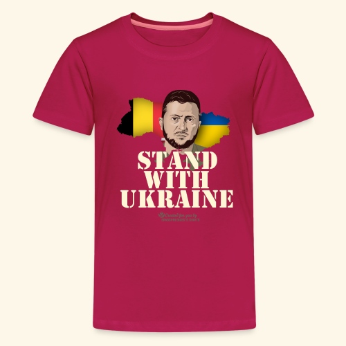 Belgien Stand with Ukraine - Teenager Premium T-Shirt