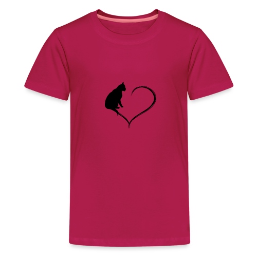 Coeur de chat noir - T-shirt Premium Ado