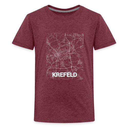 Krefeld city map and streets - Teenage Premium T-Shirt