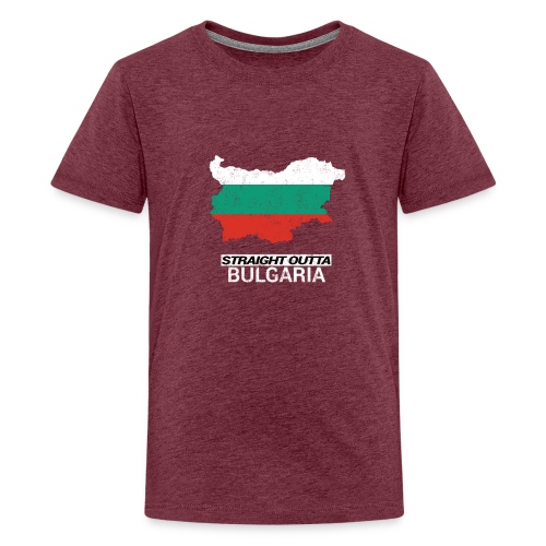 Straight Outta Bulgaria country map - Teenage Premium T-Shirt