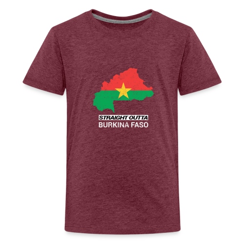 Straight Outta Burkina Faso country map & flag - Teenage Premium T-Shirt