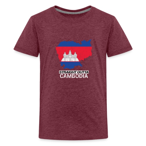 Straight Outta Cambodia country map - Teenage Premium T-Shirt