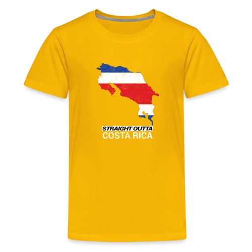 Straight Outta Costa Rica country map &flag - Teenage Premium T-Shirt