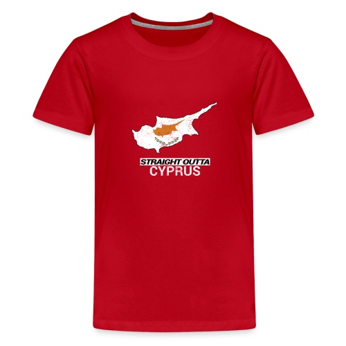 Straight Outta Cyprus country map - Teenage Premium T-Shirt