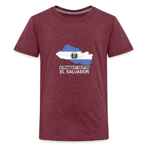 Straight Outta El Salvador country map &flag - Teenage Premium T-Shirt
