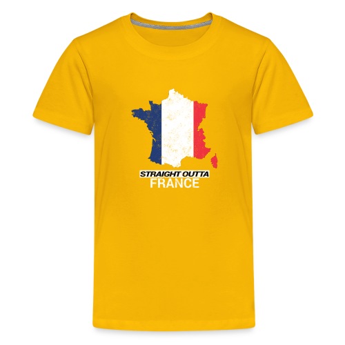 Straight Outta France country map &flag - Teenage Premium T-Shirt