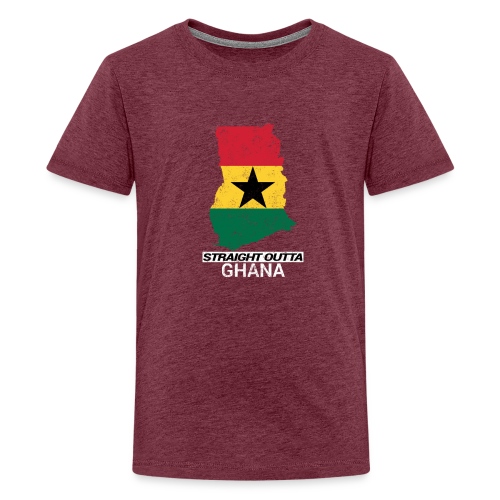 Straight Outta Ghana country map - Teenage Premium T-Shirt