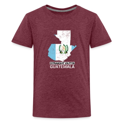 Straight Outta Guatemala country map & flag - Teenage Premium T-Shirt