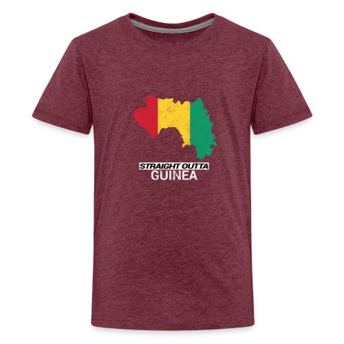 Straight Outta Guinea country map - Teenage Premium T-Shirt