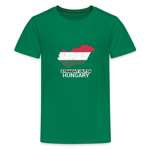 Straight Outta Hungary country map - Teenage Premium T-Shirt
