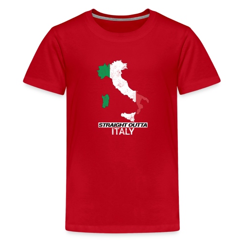 Straight Outta Italy (Italia) country map flag - Teenage Premium T-Shirt