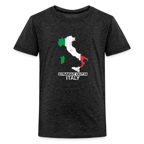 Straight Outta Italy (Italia) country map flag - Teenage Premium T-Shirt