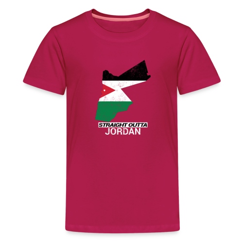 Straight Outta Jordan country map - Teenage Premium T-Shirt