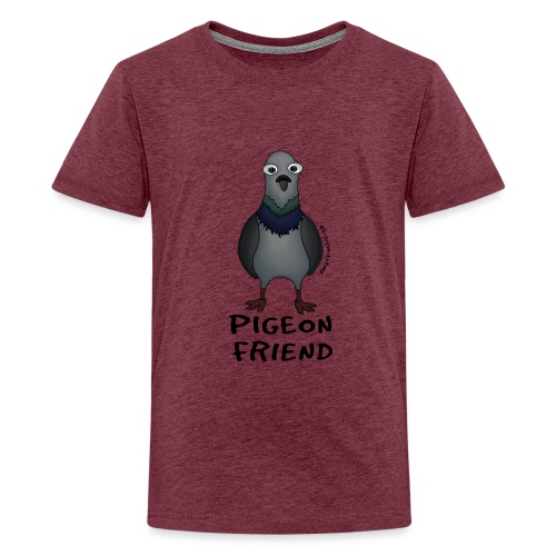 Amy's 'Pigeon Friend' design (black txt) - Teenage Premium T-Shirt