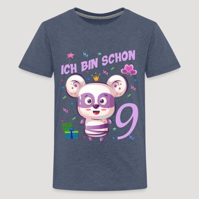 Kinder Geburstag 9 Jahre - Panda Geburtstagsshirt