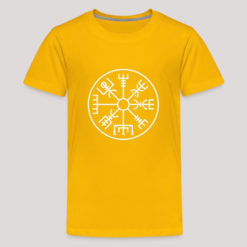Vegvisir Kreis - Teenager Premium T-Shirt Sonnengelb