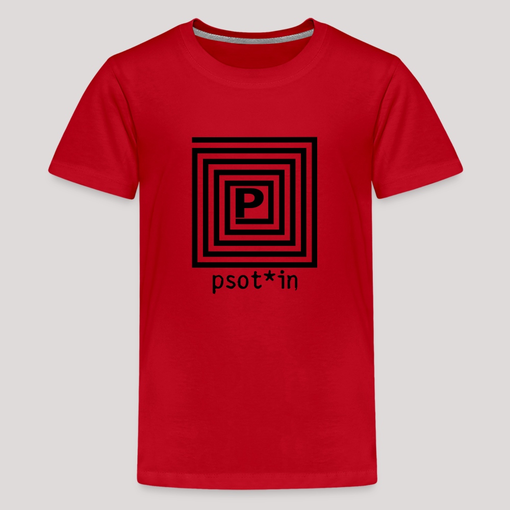 psot*in Schwarz - Teenager Premium T-Shirt Rot