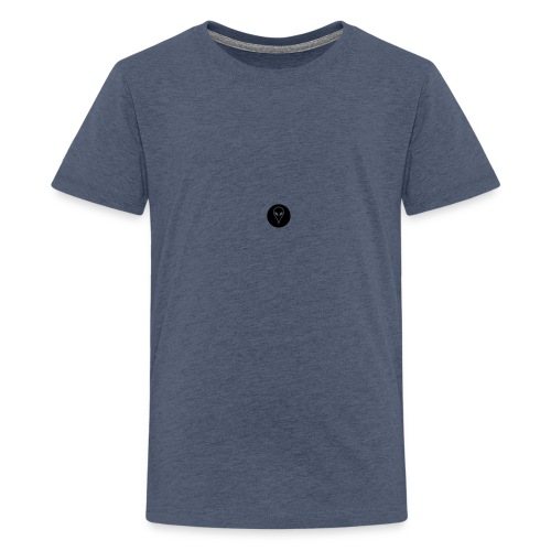 Alien head in circle, Ufo, alien - Teenage Premium T-Shirt