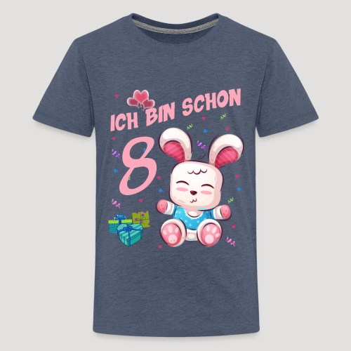 Hasen Geburtstagsshirt – Geburtstag 8 Jahre - Teenager Premium T-Shirt