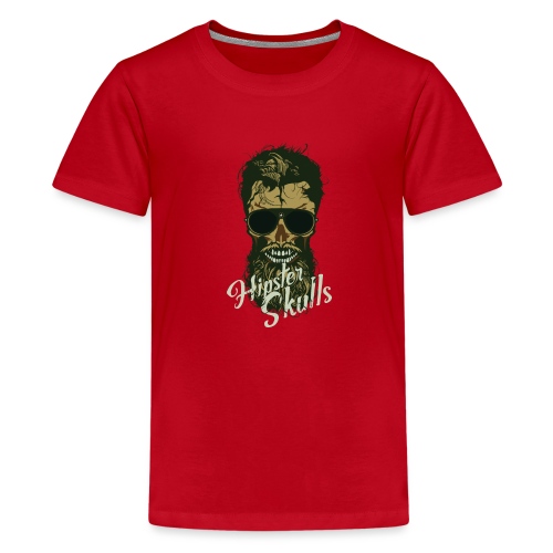 tete de mort hipster crane skull lunette de soleil - T-shirt Premium Ado