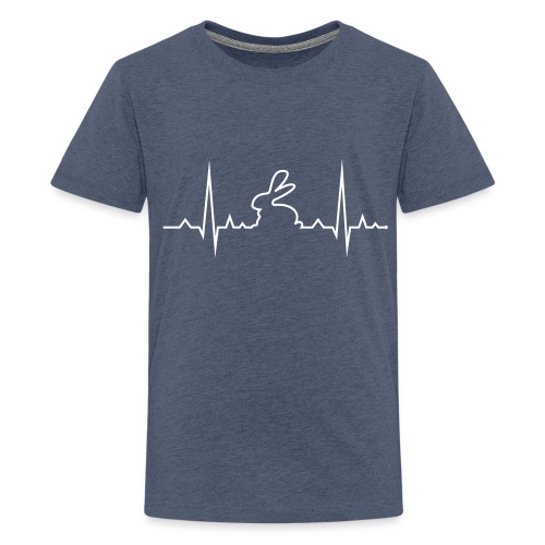 EKG Herzschlag Hase Kaninchen Zwergkaninchen - Teenager Premium T-Shirt