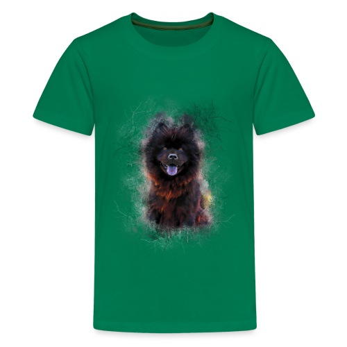 Pintura de cachorro de chow chow negro -por- Wyll-Fryd - Camiseta premium adolescente