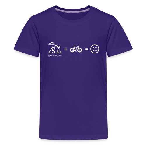 Mountains + Bike = Happiness - Teenage Premium T-Shirt