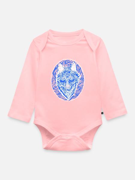 Wolf - Baby Bio-Langarm-Body - Rosa