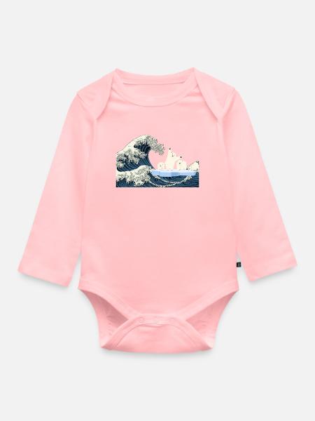 Help Eisbären T-Shirt - Baby Bio-Langarm-Body - Rosa