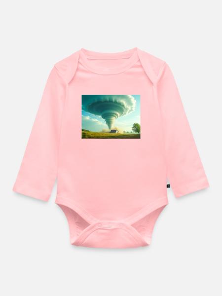 Tornado Der Sturm, der alles verändert - Baby Bio-Langarm-Body - Rosa