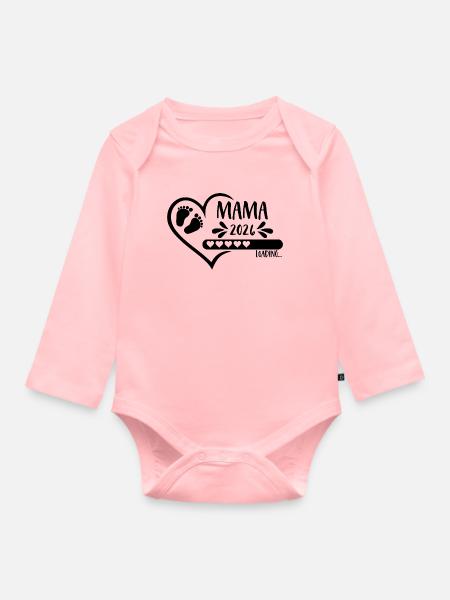 Mama 2026 loading - Baby Bio-Langarm-Body - Rosa