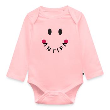 Friendly Antifa Original - Baby Bio-Langarm-Body - Rosa - Vorne