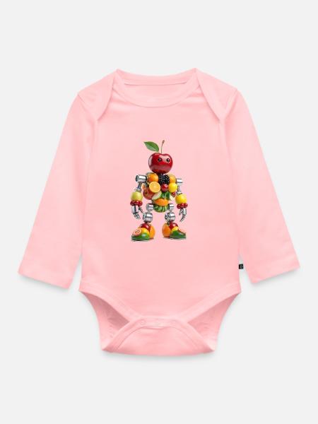 Fruchtbetriebener Arena-Roboter - Baby Bio-Langarm-Body - Rosa