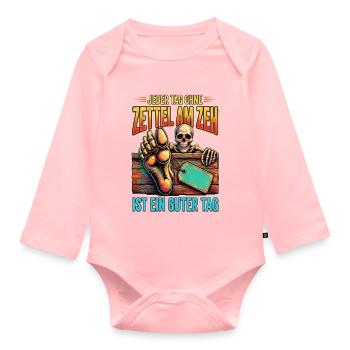 Zettel Zahn: Ein guter Tag - Baby Bio-Langarm-Body - Rosa - Vorne