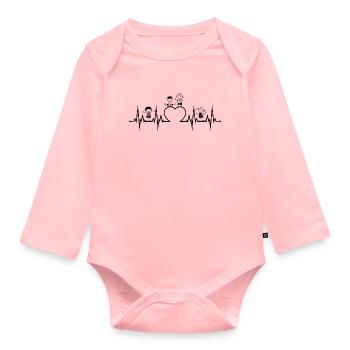 Herzschlag Kinder - Baby Bio-Langarm-Body - Rosa - Vorne